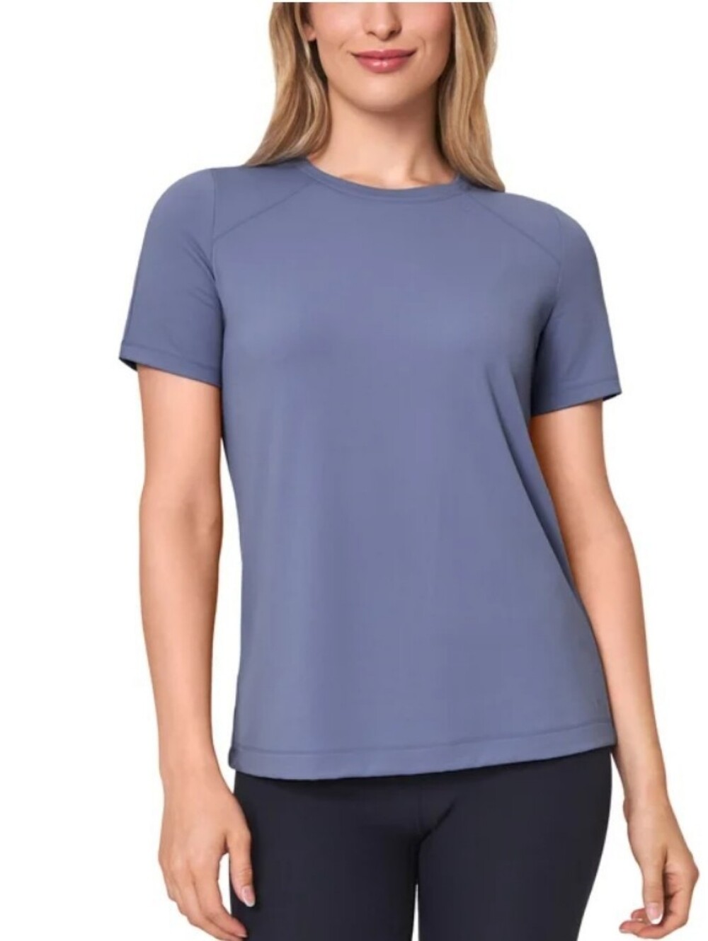 Mondetta Active Short Sleeve Crew Tee in Dusty Blue